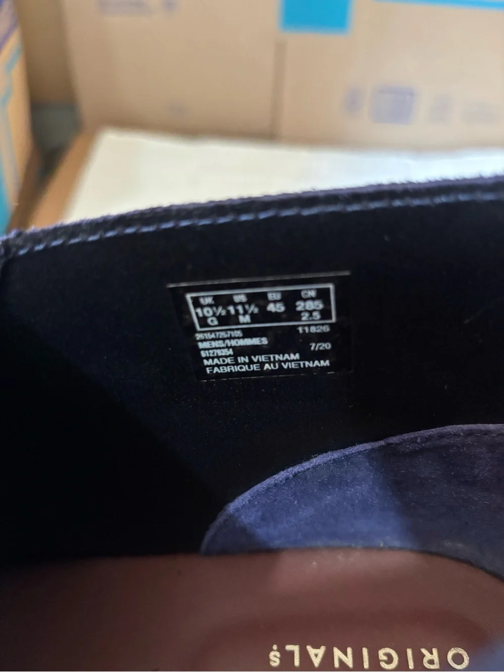 Clarks Men's Navy Desert Boots Deep Purple Size 11.5M